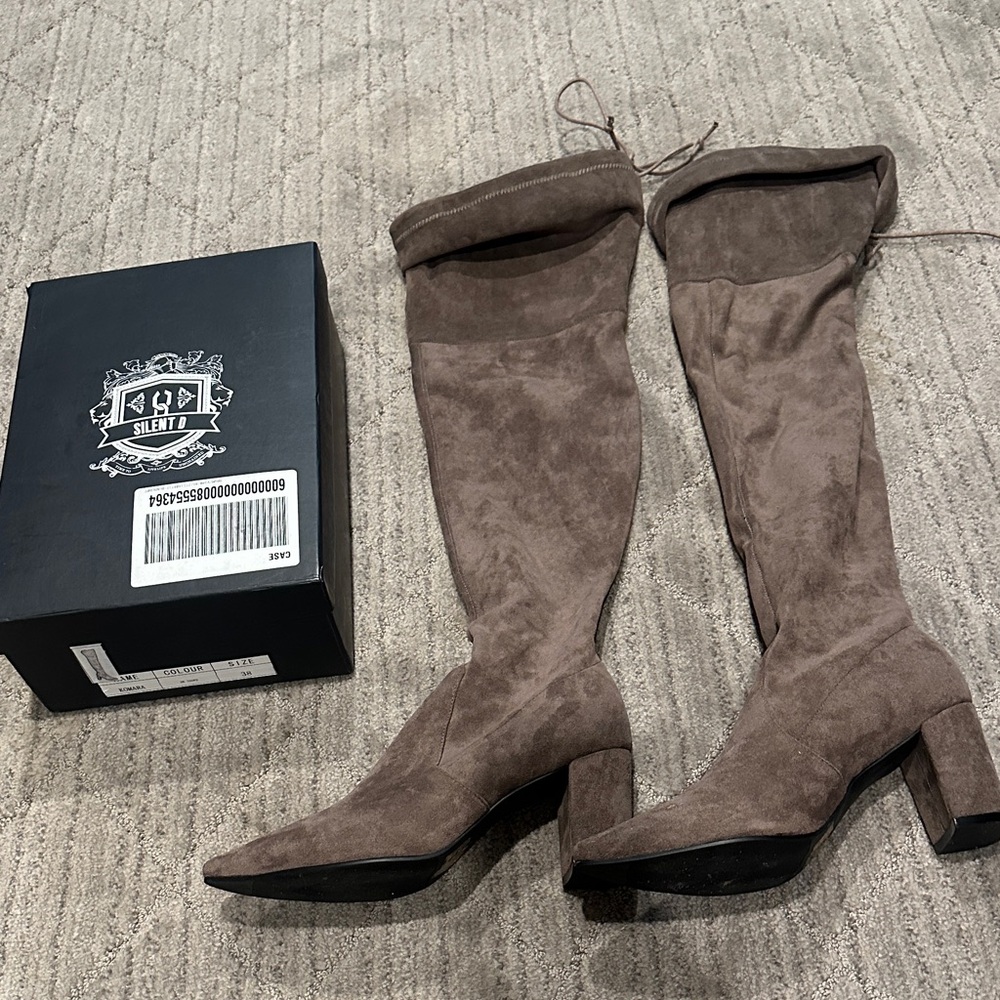 Anthropologie Silent D Taupe Over-the-Knee Boots